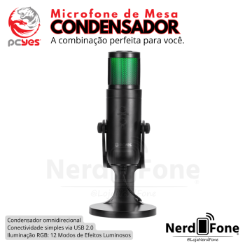 MICROFONE USB CONDENSADOR PCYES HYLIA