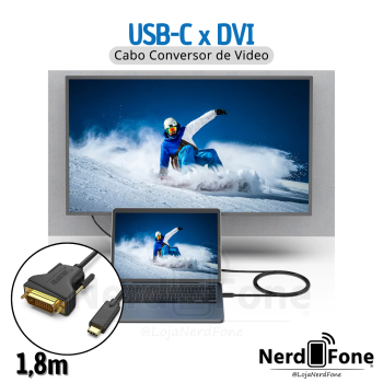 CABO ADAPTADOR USB-C x DVI BENFEI; 1.8METRO