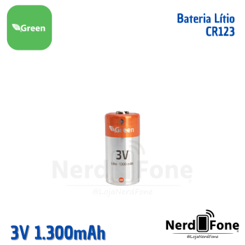 BATERIA CR123A 3V 1300mah LITIO GREEN