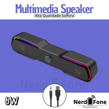 CAIXA DE SOM 6W LED RGB BLACK HAWK FK