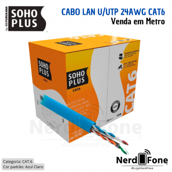 CABO DE REDE U/UTP CAT6 24AWG; FURUKAWA AZUL