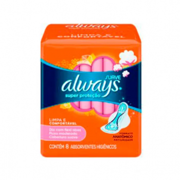 ABSORVENTE SUAVE C/ABAS DIA ALWAYS C/ 8 UNID