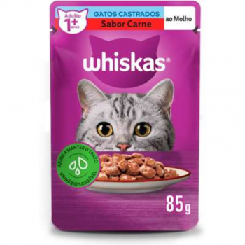 WHISKAS SACHE CASTRADOS CARNE WHISKAS 85G