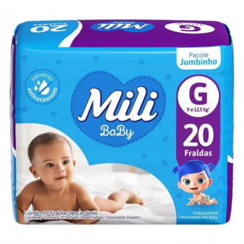 FRALDA MILI BABY JUMBINHO G 20 UNID