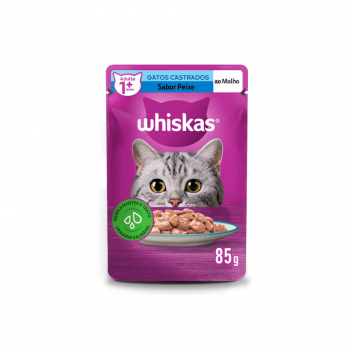WHISKAS SACHE CASTRADOS PEIXE WHISKAS 85G