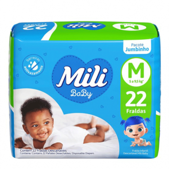 FRALDA MILI BABY JUMBINHO M 22 UNID