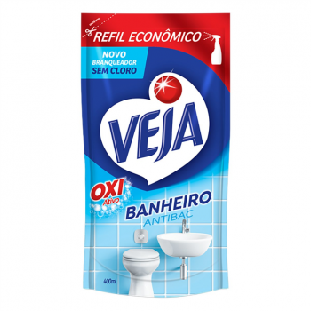 BRANQUEADOR SACHE BANHEIRO 400ML ANTIBACTERIANO VEJA