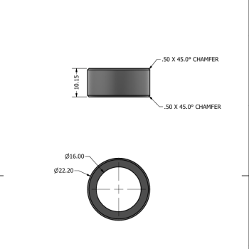 Bucha lisa para engate rápido painel 8mm