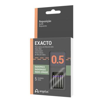 Pino de fibra de vidro conico n.0,5 com 5un+ broca ANGELUS