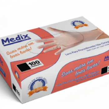 .LUVA VINIL  C/PÓ TAM G 100 UNI / MEDIX