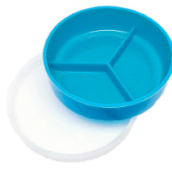 .PLACA DE PETRI PLASTICA C/ 3 DIVISORIAS - TAMPA CRISTAL (10 X 2,5CM) - JON