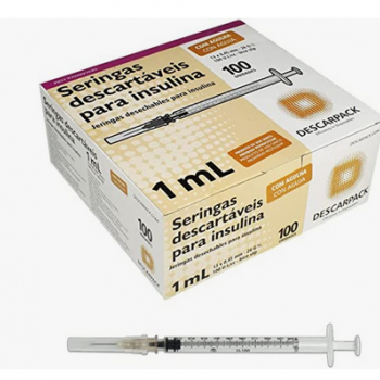 .SERINGA INSULINA 1ML - AGULHA 13X0,45 / DESCARPACK