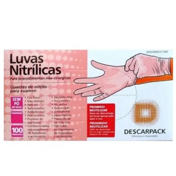 .LUVA NITRILICA SEM PO P ROSA DESCARPACK