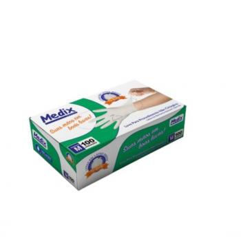 .LUVA PROCEDIM LATÉX SEM PÓ MEDIX TAM M 100UN