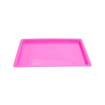 .BANDEJA PARA ESTERILIZACAO PLASTICA 22X17X1,5CM GRANDE ROSA