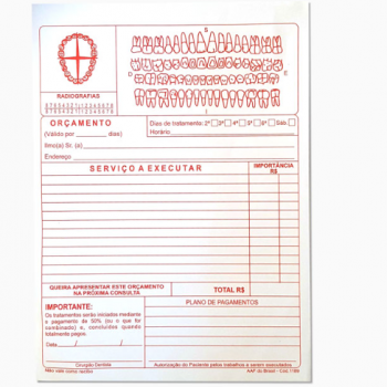 .BLOCOS DE ORCAMENTO PCT C/50 (56 GR) - AF DO BRASIL