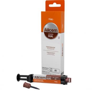 .Cimento resinoso Allcem dual base + catalisador cor A1 corpo duplo