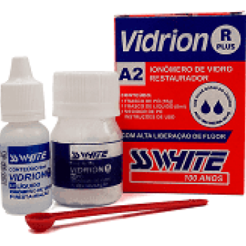 .IONÔMERO VIDRO RESTAURADOR  - VIDRION R PLUS - PÓ A2 10G + LIQ8ML - SS WHITE