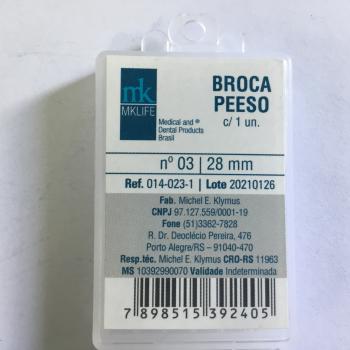 .BROCA PEESO LARGO  28MM N° 3 - 1UN MK LIFE