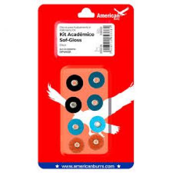 .KIT DISCO DE LIXA SOF-GLOSS ACADEMICO SORTIDO + MANDRIL - BRINDE - AMERICAN BURRS