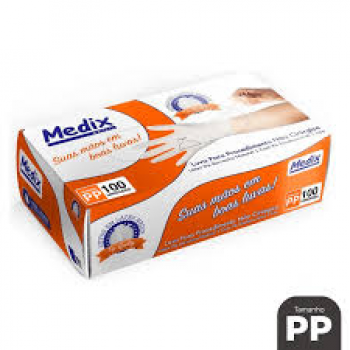 .LUVA PROCEDIMENTO COM PÓ MEDIX TAM PP 100UN