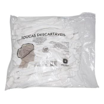 Touca Descartavel Sanfonada Branca 100unid - DESCARPACK