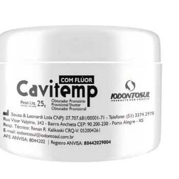 Cimento Obturador Provisorio Com Fluor Cavitemp 25g IODONTOSUL