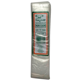 .SACO PLASTICO 4CM X 23CM - 1000 UNIDADES - SEGPLAST