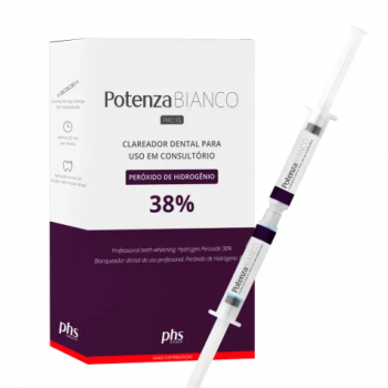 .Clareador peroxido de hidrogenio 38% kit 6 sessoes (6 seringas peroxido 1,3g + espessante 0,4g + neutralizante 10g +barr