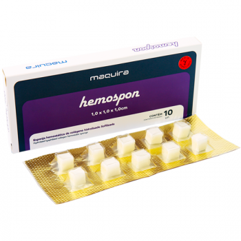 .HEMOSPON - ESPONJA HEMOSTÁTICA DE COLÁGENO HIDR. LIOFILIZADA - COM 10UN / MAQUIRA