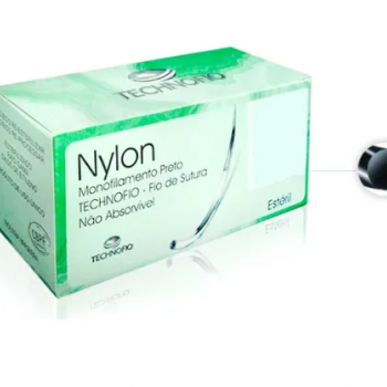 .Fio de sutura agulhado nylon-technofio-3-0 - 1/2circ. - 1,5cm cor preta cx com 24un