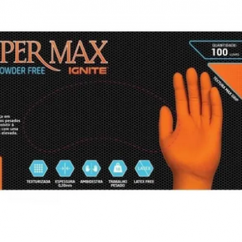 .LUVA PROTECAO NITRILO LARANJA SUPERMAX IGNITE TAM