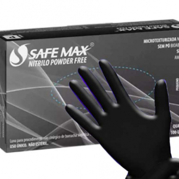 .LUVA PROCED NITR. PRETA SAFEMAX TAM P