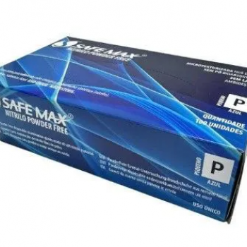 .LUVA PROCED NITR. AZUL SAFEMAX TAM P