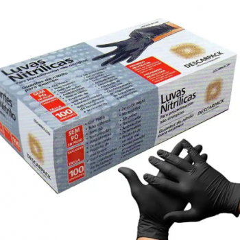 .LUVA NITRILICA SEM PO -  G -  PRETA - DESCARPACK