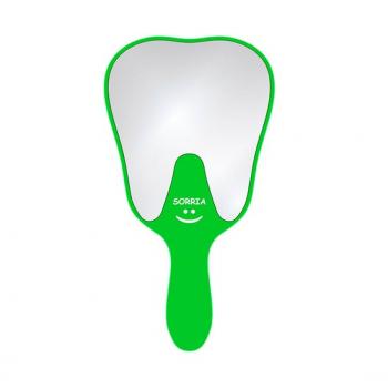 .ESPELHO DE MAO FORMATO DE DENTE VERDE - AF DO BRASIL