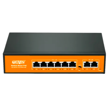 Switch POE 6 Portas Gigabit + 2 UPLINK- HZ-1008GBPOE-A - Haiz