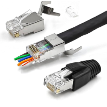 Kit Conector + Bota Transparente RJ45 CAT6A F/UTP - ADS