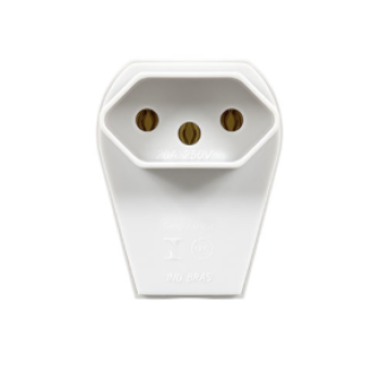 Plugue 20A Branco Fêmea 90º 2P+T - Pezzi