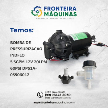 BOMBA DE PRESSURIZACAO INDFLO 5,5GPM 12V 20LPM 60PSI DP51A-05506012