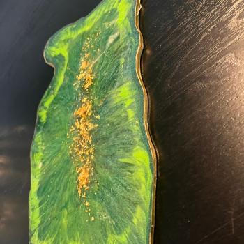 BANDEJA REDONDA ( VERDE/branca dourada/Cinza)